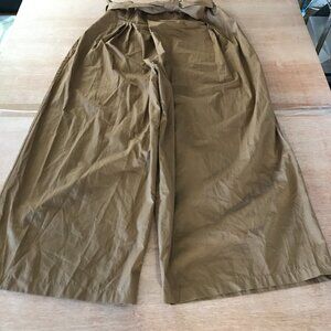 Exquise Stretch Twill Cropped Wide Leg Pants Women XL Brown Mid Rise Pull 18922